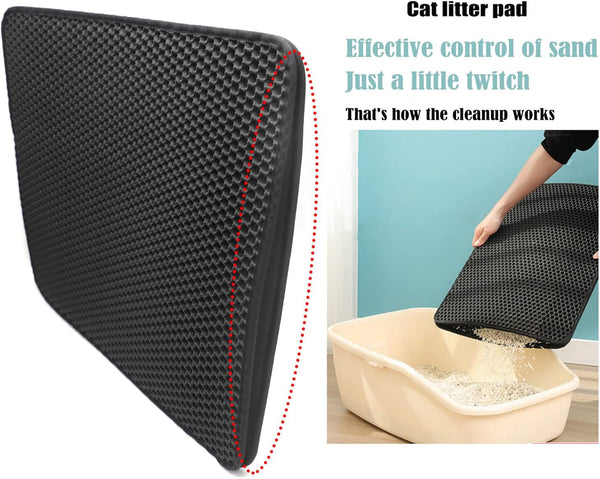 XKMT- Animal Pet Supplies Cats Litter & Housebreaking 75X58 Black Cat Litter Mat Double Layer Pad Trapper Folding Pad EVA Foam Rubber3