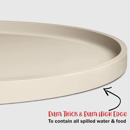 Dogbuddy Dog Food Mat - Waterproof Dog Bowl Mat, Silicone Pet Mat for Food and Water Bowls, Nonslip Pet Feeding Mat with Edges, Dogs Food Mats for Floors, Puppy Supplies (Small, White Sand)5