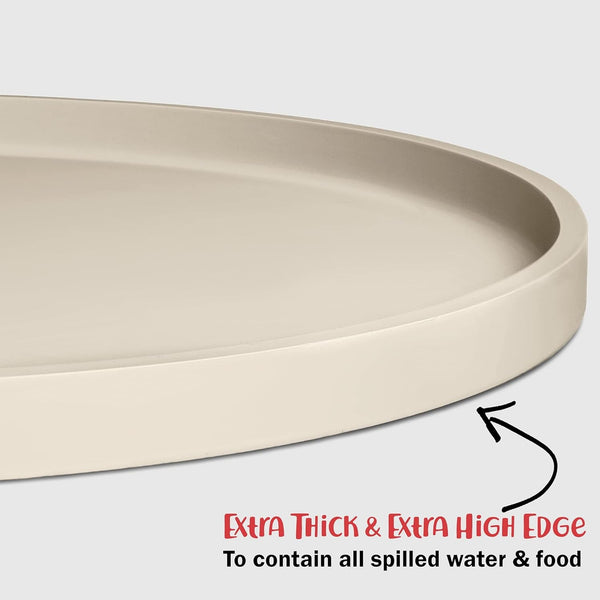 Dogbuddy Dog Food Mat - Waterproof Dog Bowl Mat, Silicone Pet Mat for Food and Water Bowls, Nonslip Pet Feeding Mat with Edges, Dogs Food Mats for Floors, Puppy Supplies (Small, White Sand)5