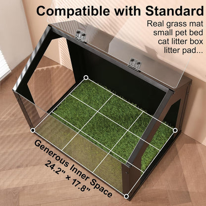 Stylish Indoor Dog Potty with High Walls, Durable Washable Fake Grass Mat, Splash Guard Design for Mess-Free Diagonal Peeing – Blends with Home Decor, Ideal for Indoor & Balcony Use5