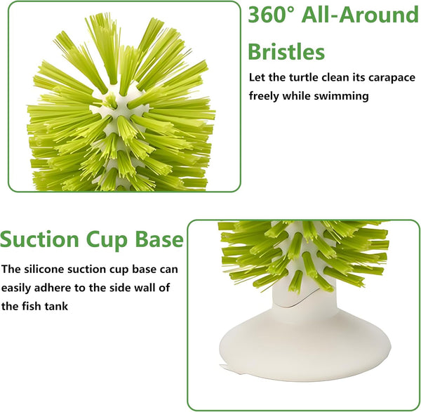 Turtle Brush with Suction Cup-Tortoise Shell Cleaner&Scratch Tool for Turtle Tanks-Aquatic Turtle Tank Accessories(3Pcs)4
