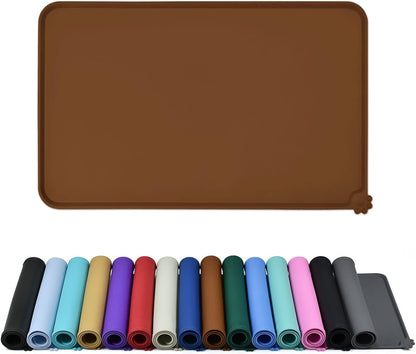 Reopet Silicone Pet Feeding Mat - Waterproof & Non-Slip Dog Cat Placemat | High Raised Edges Prevent Food & Water Spills to Protect Floors, Easy to Clean, Fit for Dog Cat Bowls13