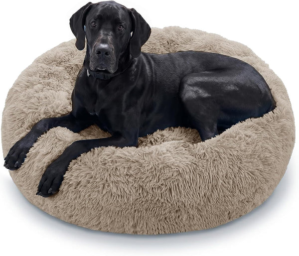 JOLLYVOGUE Small Dog Bed, Calming Soft Anti-Anxiety Donut Cat Bed, Washable round Fluffy Cushion for Small and Medium Pets (20")63