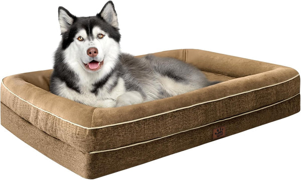 Waterproof Memory Foam Dog Beds for Extra Large Dogs Non-Slip Orthopedic Dog Beds Washable Couch Pet Bed with Removable Cover (Grey, X-Large)13