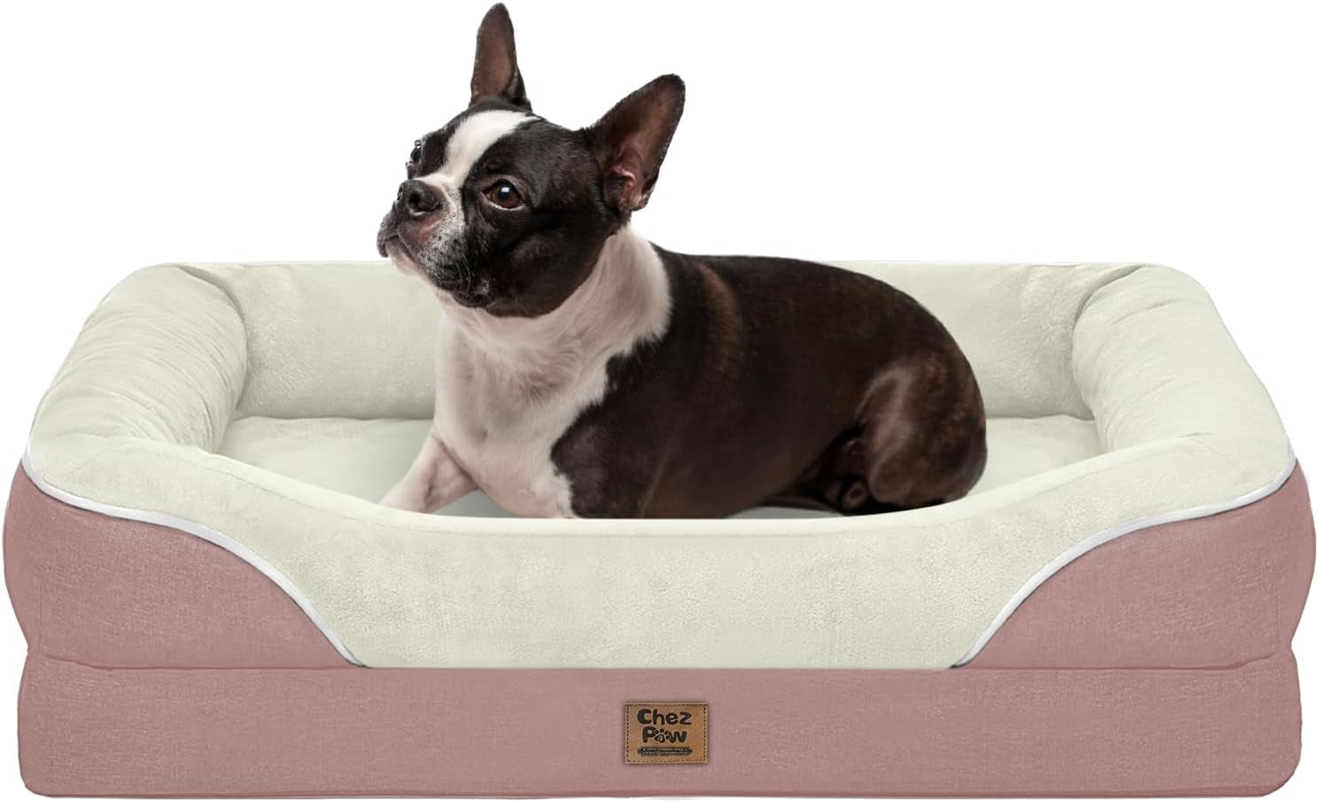 chez-paw-waterproof-orthopedic-xl-dog-bed-for-large-and-extra-large-dogs-egg-crate-foam-4-sided-bolster-support-waterproof-liner-non-slip-bottom-machine-washable-cover-42-x-30-inch