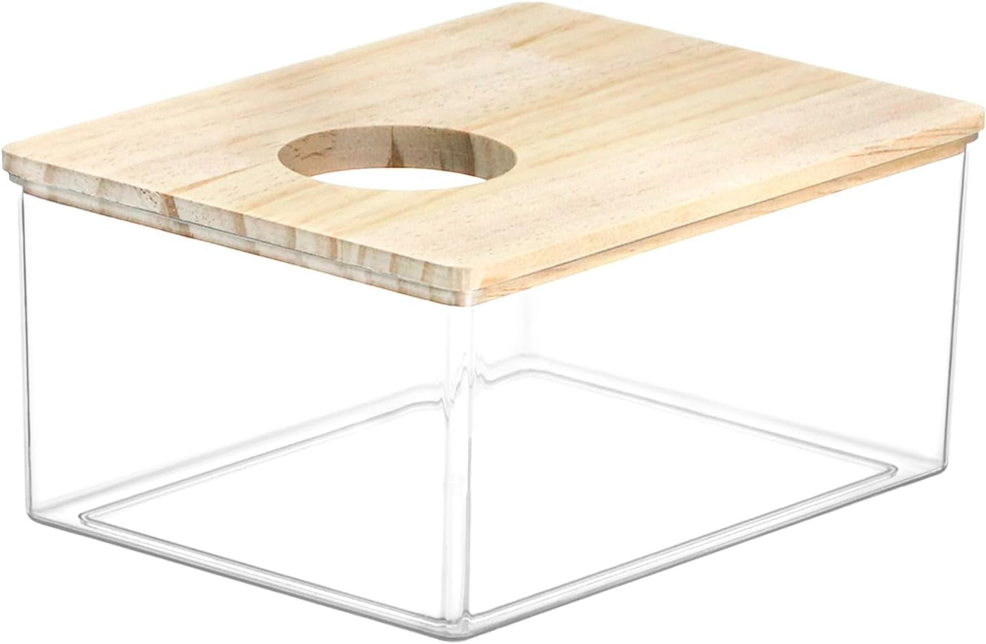 qwork-hamster-sand-bath-box-clear-acrylic-habitat-bath-with-wooden-lid-for-dwarf-hamsters-digging-grooming