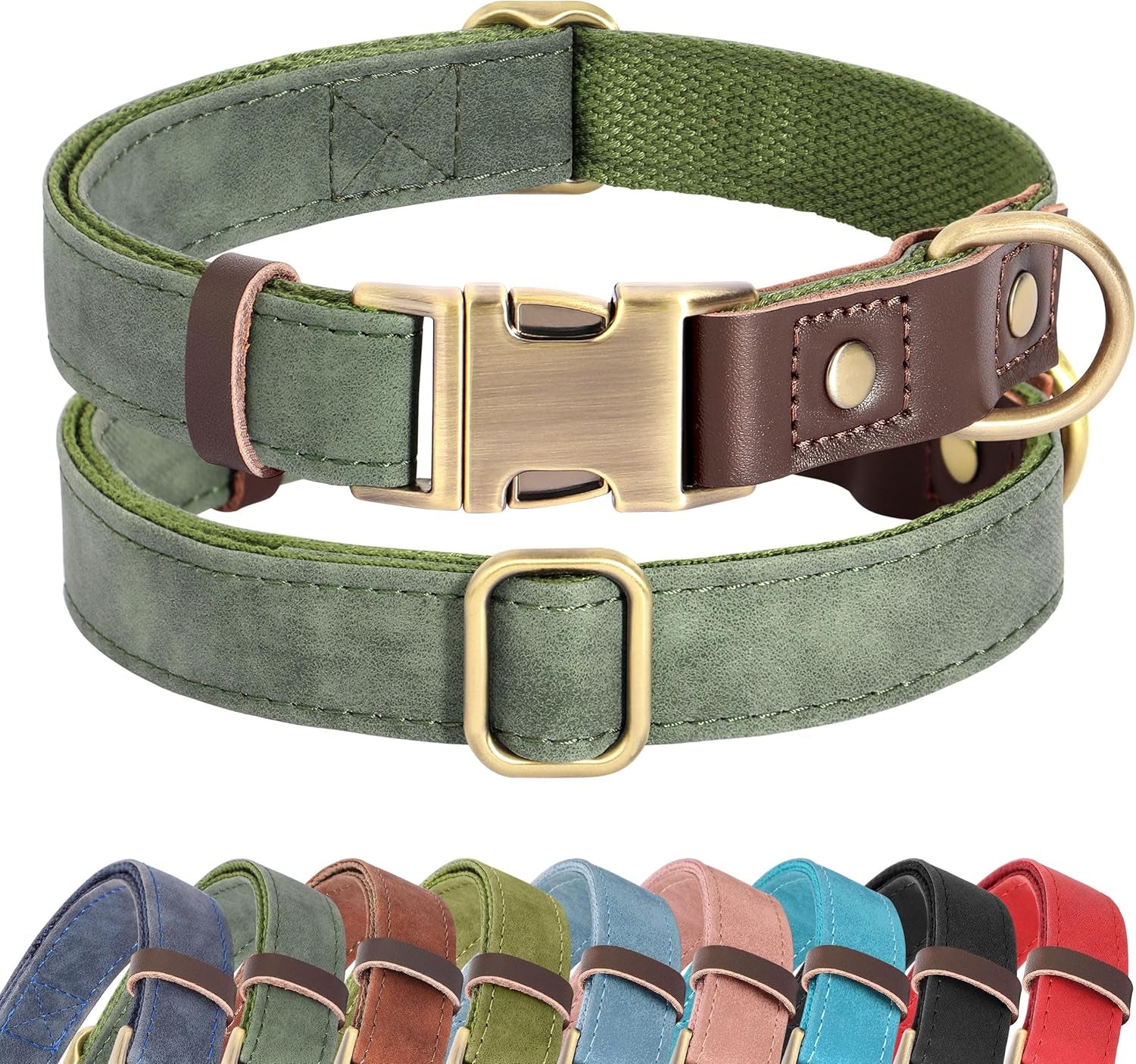 didog-pu-leather-dog-collar-for-small-dogs-puppy-soft-lining-green-s-all-day-comfort-for-daily-walks-and-backyard-play-quick-release-metal-buckle-for-easy-on-off-d-ring-for-leash-easy-clean