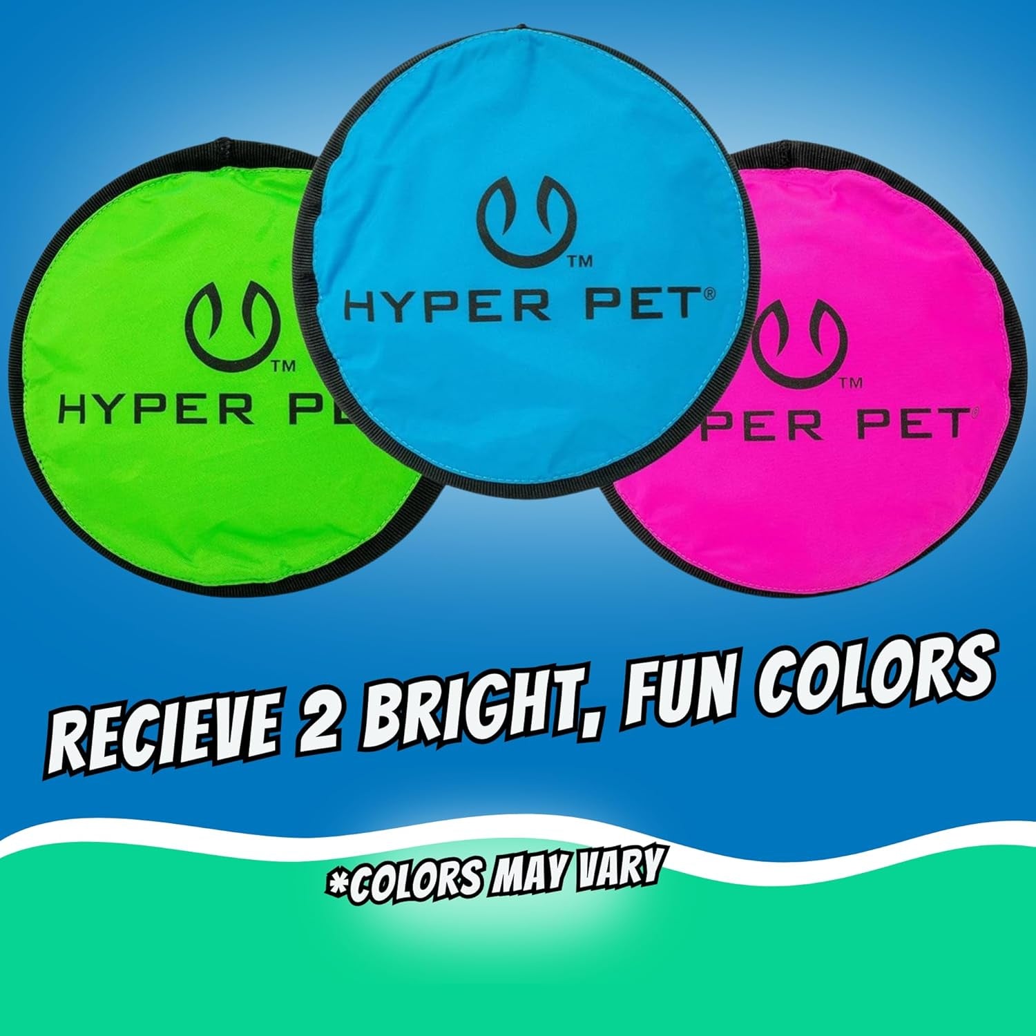 hyper-pet-flippy-flopper-flying-disc-soft-dog-toy-9-inch-floats-2-pack-safe-on-teeth-for-all-breeds-stays-on-the-water-surface-for-pool-and-lake-fetch-games-colors-may-vary-with-every-order