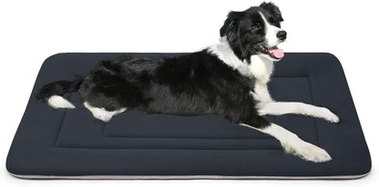 Dog Bed Soft Dog Crate Bed Pad Mat, 42 in Non Slip Bottom Washable Beds for Large Dogs, Pet Bed Mattress Kennel Pad, Dark Blue Gray15
