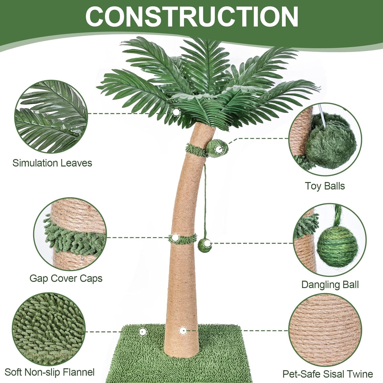 40-tall-cat-scratching-post-cat-tree-curved-design-cat-scratcher-post-with-3-interactive-balls-natural-sisal-rope-cat-scratching-posts-for-indoor-cats-adults-kittens-multi-combinable-style-a