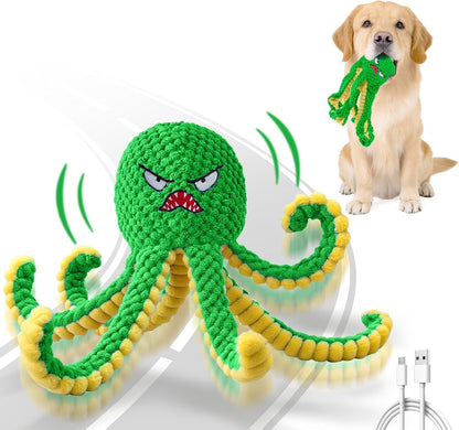 Interactive Dog Toys Octopus,Durable Automatic Jumping Dog Toy to Keep Them Busy,Squeaky Moving Tug of War Doggie Toy,Usb Rechargeable,Not for Aggressive Chewers (Blue)7