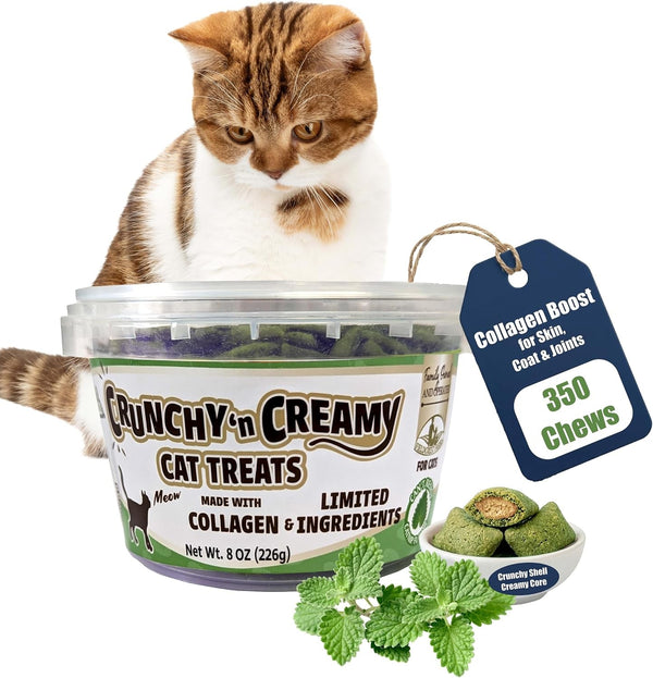 Fieldcrest Farms Collagen Cat Treats, Catnip, Crunchy & Creamy, 3 Oz Pouch | Supports Skin, Coat & Joints, High Protein, No Wheat or Soy, Great for Training & Rewards, All Life Stages17