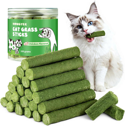 20Pcs Cat Grass Stick Snacks (100G), Freeze Dried Snacks, Catnip, for Cat Dental Care and Hairball Removal, Pampering Gastrointestinal System1
