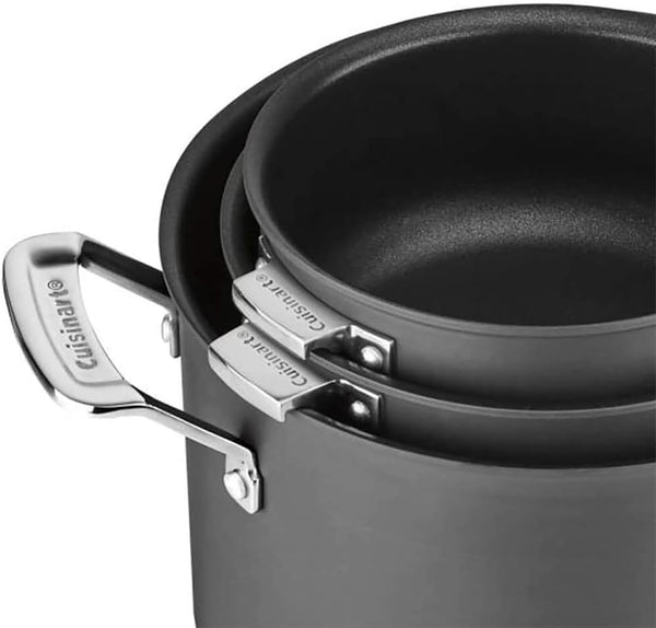 N61-11 Nonstick Hard-Anodized Nesting Cookware Set, 11 Piece, Black2