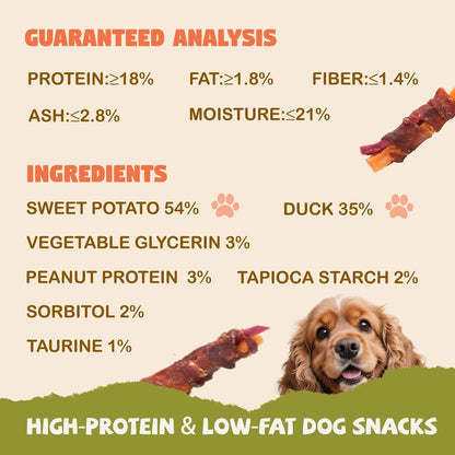Dog Jerky Treats Duck Wrapped Orange Purple Sweet Potato, 10.6 Oz | Healthy Dog Snacks High Protein Low Fat, Soft Chews Eliminates Tears, Training Rewards Treats for Small Medium Large Breeds4
