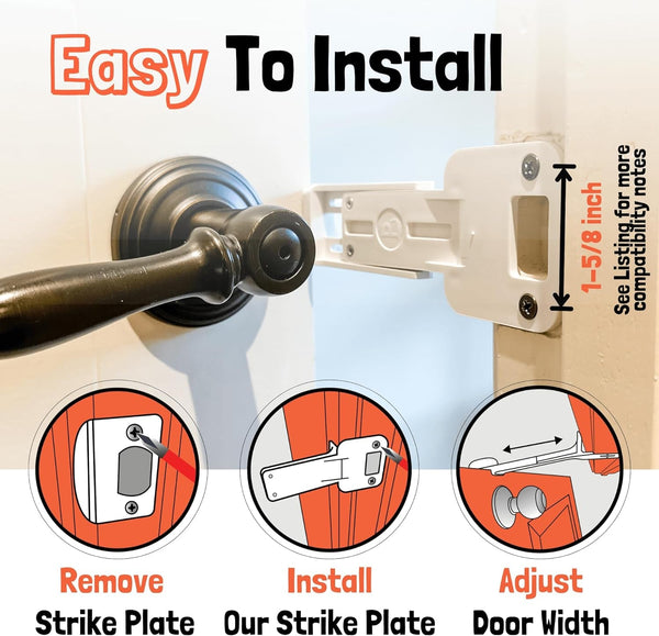 Door Buddy Door Prop for Cats - Easiest Cat Door Latch Holder to Keep Interior Door Open for Pets - Dog Proof Cat Feeding Station & Litter Box - Strong & Portable Door Stopper & Pet Gate Alternative4
