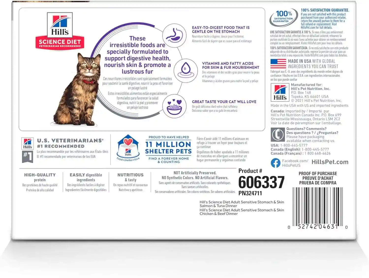 hills-science-diet-sensitive-stomach-skin-wet-cat-food-variety-pack-1-veterinarian-recommended-adult-formula-chicken-beef-salmon-tuna-2-8-oz-pouches-12-pack