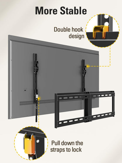 Tilting TV Wall Mount for Most 37-90 Inch Tvs up to 132Lbs | Low Profile TV Mount Fits 16", 18", 24" Studs, Max VESA 600X400Mm, Wall Mount TV Bracket with Quick Lock & Release, MD2268-LK5