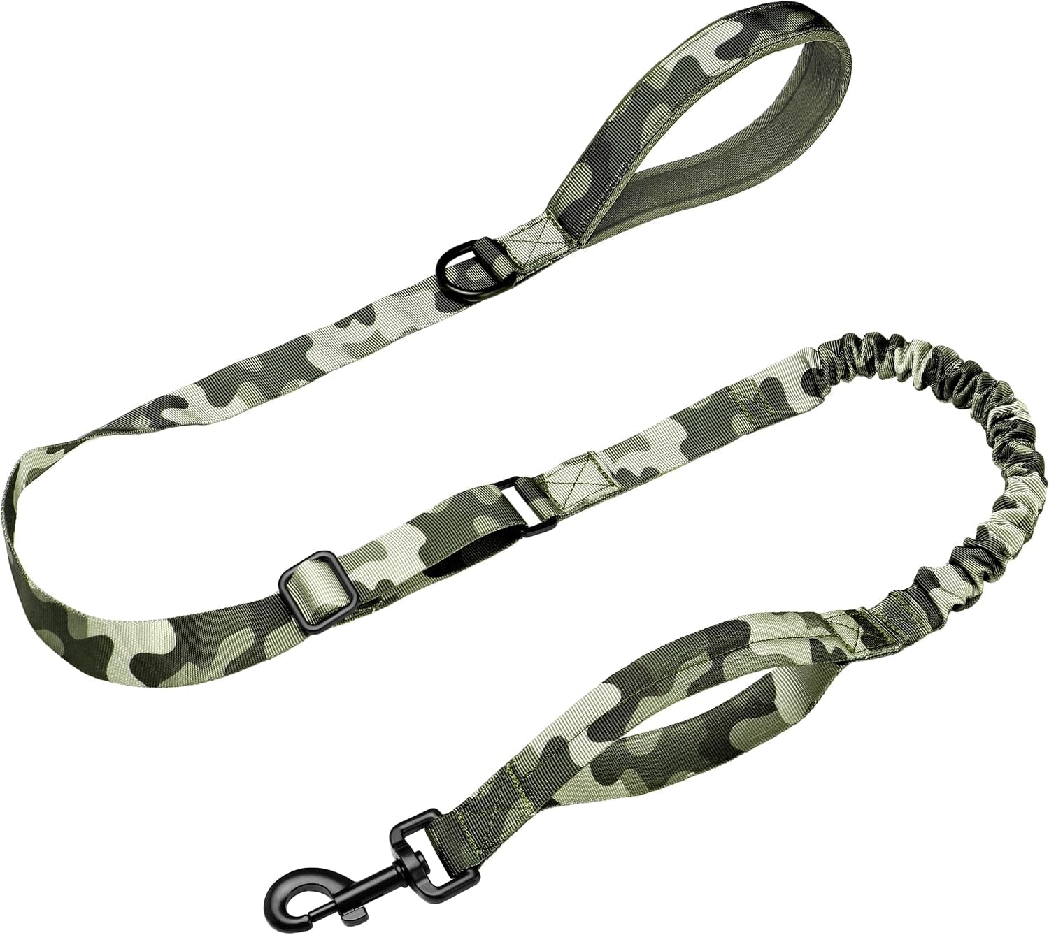 forestpaw-tactical-dog-leash-for-large-dogs-khaki-4-5ft-heavy-duty-bungee-shock-absorption-2-padded-handles-for-training-running-walking