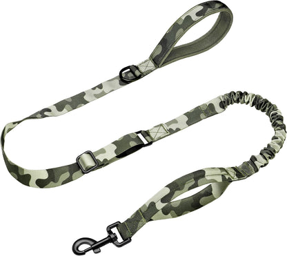 Forestpaw Tactical Dog Leash for Large Dogs, Khaki, 4-5FT | Heavy Duty Bungee, Shock Absorption, 2 Padded Handles, for Training Running Walking11