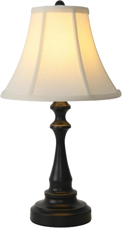 Traditional Table Lamp, Vintage Desk Lamp for Living Room with Fabric Shade, Farmhouse Bedside Lamp Black Finish for Bedroom Nightstand Office Hotel (Pack-01)8
