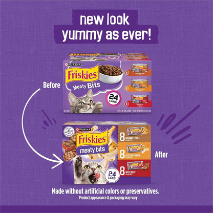 Friskies Purina Meaty Bits Cat Food Variety Pack, 24 Pack 5.5 Oz Cans2