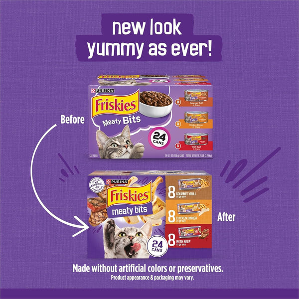 Friskies Purina Meaty Bits Cat Food Variety Pack, 24 Pack 5.5 Oz Cans2