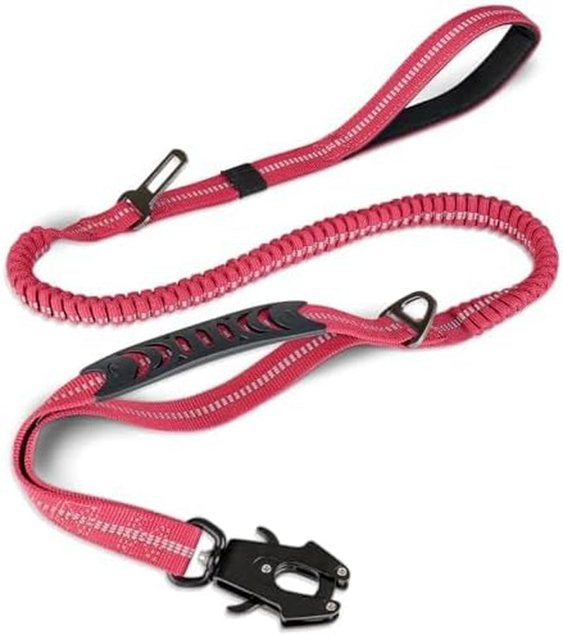 joytale-tactical-bungee-dog-leash-shock-absorbing-no-pull-coyote-brown-for-large-dogs-that-pull-2-padded-handles-for-control-car-seatbelt-clip-reflective-for-night-safety-metal-frog-clip