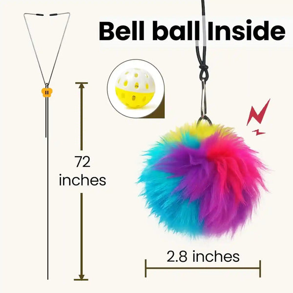 Interactive Cat Toys for Indoor Cats, Self-Play Hanging Door Toy for Kitten, Adjustable Height Exercise Bell Ball to Keep Kittens Active2