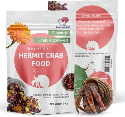 Natural Hermit Crab Food – High-Protein Hermit Food with Real Fruit and Sprouted Grains – 65 G (2.3 Oz) Crab Food for Pet Hermit Crabs by Snout and Shell13