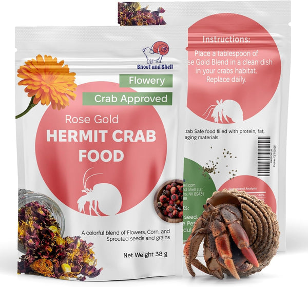 Natural Hermit Crab Food – High-Protein Hermit Food with Real Fruit and Sprouted Grains – 65 G (2.3 Oz) Crab Food for Pet Hermit Crabs by Snout and Shell13