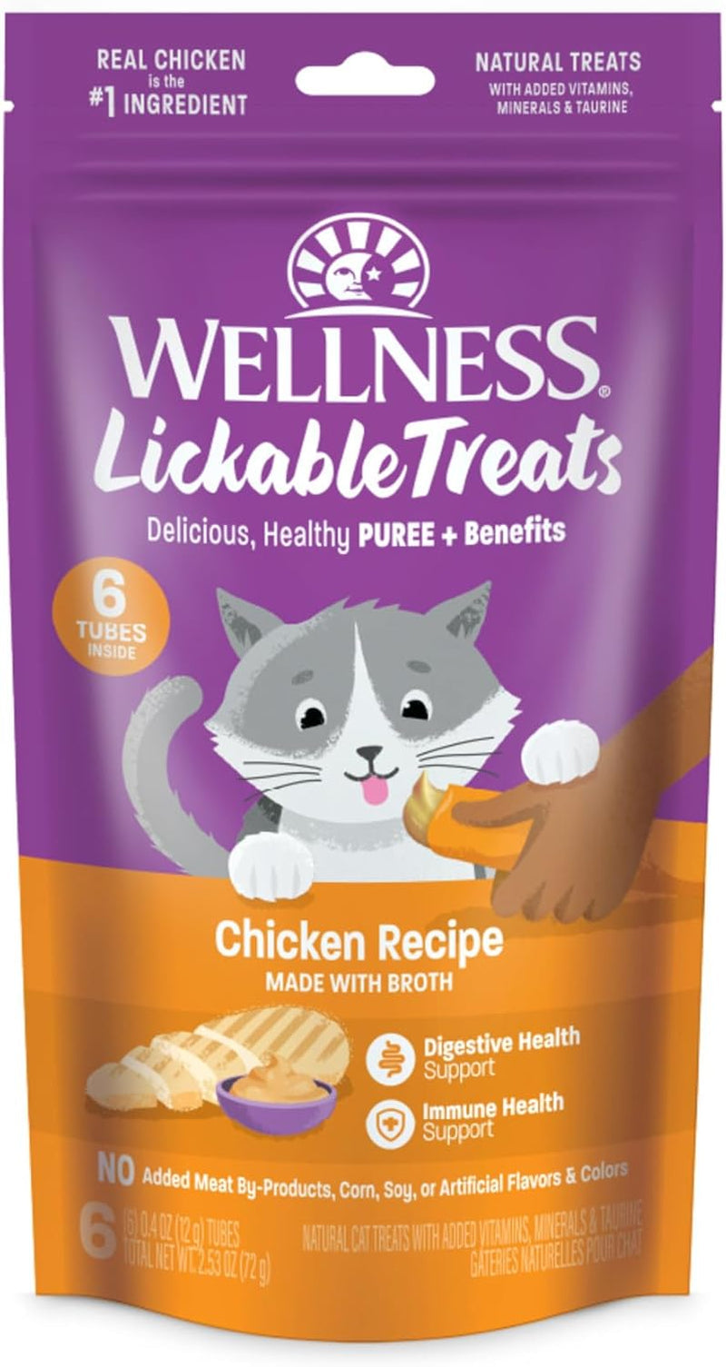 wellness-lickable-soft-puree-cat-treats-all-lifestages-kitten-to-senior-natural-grain-free-chicken-flavor-0-4-oz-pack-of-6-tubes