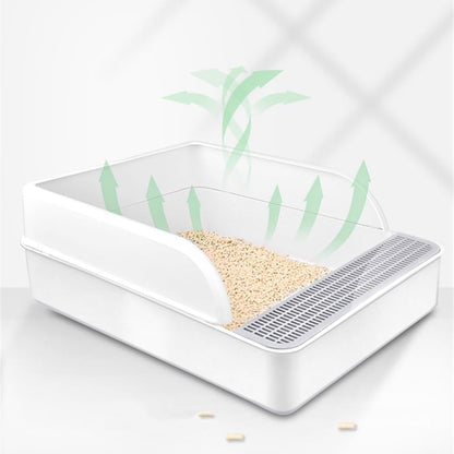 Pet Supplies, Large Open Cat Litter Box with High Sides & Scoop, Tool-Free Assembly6