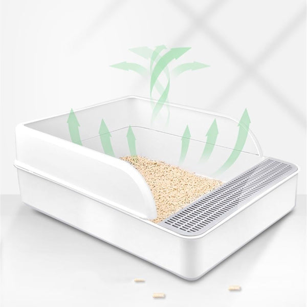 Pet Supplies, Large Open Cat Litter Box with High Sides & Scoop, Tool-Free Assembly6