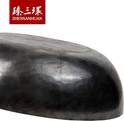 Zhensanhuan Chinese Handhammered Iron Woks and Stir Fry Pans, Non-Stick, No Coating, Induction Suitable, 章丘铁锅，舌尖上的中国，A Bite of China (28CM)3