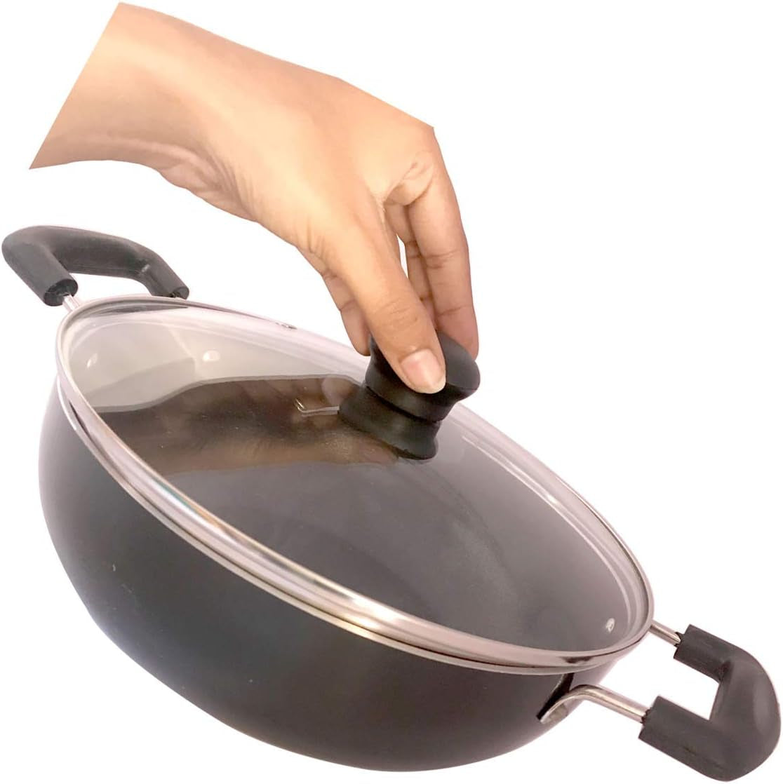 kadai-with-glass-lid-all-purpose-pan-nonstick-coating-kadhai-deep-stir-fry-for-gas-and-induction-cooktop-aluminium-skillet-wok-3mm-2-2-ltr-diameter-9-5-inch