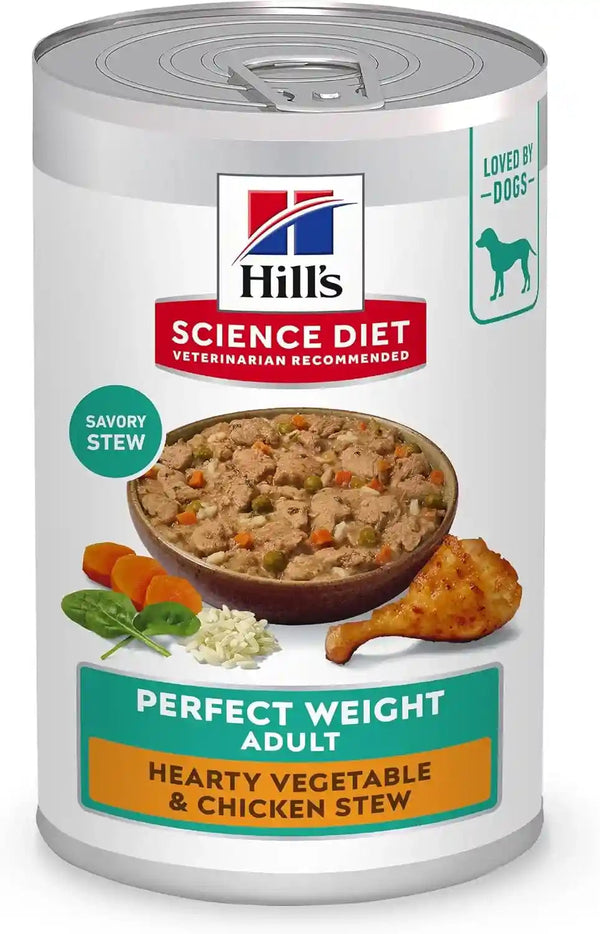 Hill'S Science Diet Adult Perfect Weight Wet Dog Food | #1 Veterinarian Recommended, Vegetable & Chicken Stew, 12.5 Oz. Cans, 12-Pack1