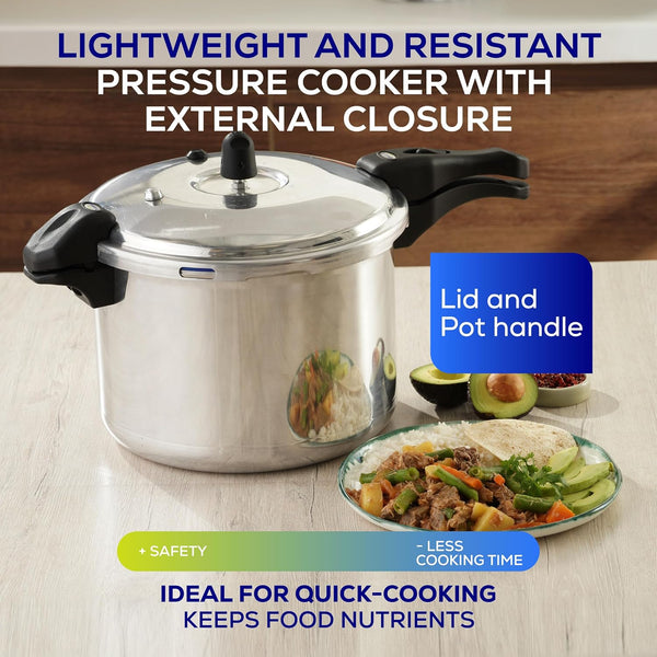 (10.5 Quart / 10 Liter) Ultra Pressure Cooker, Pressure Pot with 6 Safety Systems, Aluminum Pressure Cooker for 11 Servings, Even Heat Distribution, Diameter 10.4 Inches, Height 10.6 Inches3