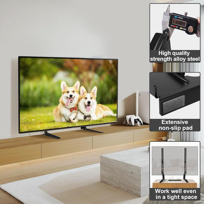 TAVR Universal Table Top TV Stand for 27-65 Inch Tvs Holds up to 88 Lbs | Height Adjustable TV Legs, Strong TV Base, Max VESA 800X500Mm, Black5