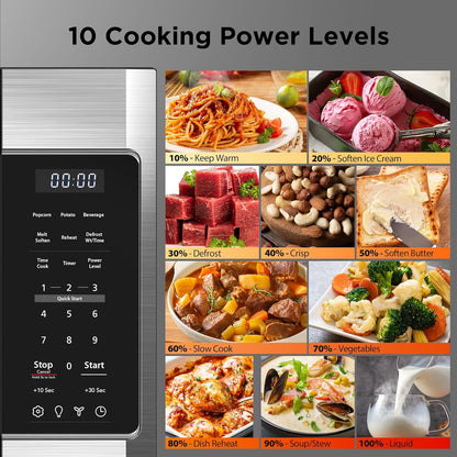 BLACK+DECKER over the Range Microwave Oven, 1.7 Cu.Ft, 1000W | Stainless Steel, over Stove Install, Vent Fan with Light, One-Touch Auto Cooking, 10 Power Levels, Child Safety Lock2
