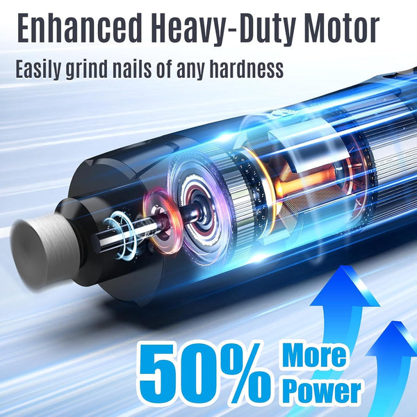 Casfuy New 6-Speed Dog Nail Grinder - 50% More Power Dog Nail Trimmers with 2 LED Lights Quiet 7H Running Time Electric Pet Nail Grinder File Toenail Grinder for Large Medium Small Dogs & Cats (DB)3