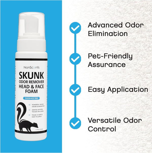 Skunk Odor Remover Head & Face Foam – Easily Eliminate Skunk Odor from Pets, Carpets, Clothing, Ready-To-Use for Dogs, Cats, Home, Carpet, Car, Clothes - Fragrance Free Freshener3