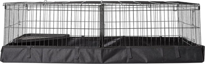 Amazon Basics Leakproof Canvas Bottom Guinea Pig Cage, Easy to Clean Small Animal Habitat with Divider Set, Indoor/Outdoor, Portable, No Tools Needed, 47.6"L X 24.2"W X 14"H, Black2