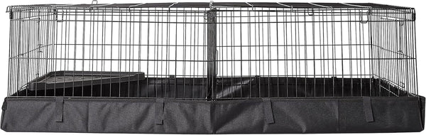 Amazon Basics Leakproof Canvas Bottom Guinea Pig Cage, Easy to Clean Small Animal Habitat with Divider Set, Indoor/Outdoor, Portable, No Tools Needed, 47.6"L X 24.2"W X 14"H, Black2