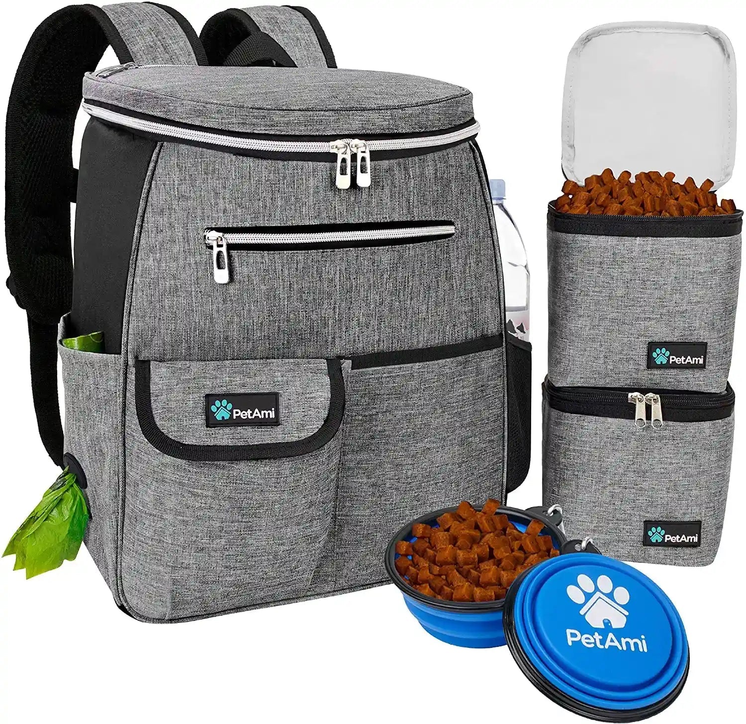 petami-dog-travel-bag-backpack-27l-airline-approved-pet-supplies-organizer-with-2-food-containers-2-collapsible-bowls-poop-bag-dispenser-weekend-road-trip-camping-dog-mom-gift-purple
