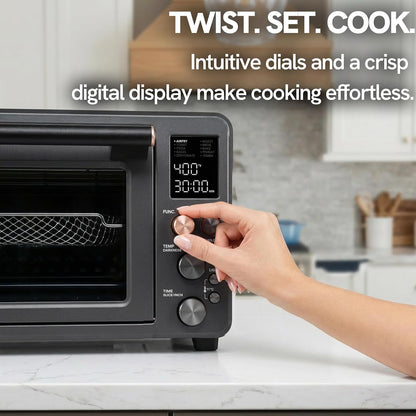 26.3 QT Non-Toxic Enamel Interior Air Fryer Toaster Oven Combo, 10-In-1 Convection Countertop Oven with Infrared Heating, Fits 12" Pizza & 6 Slice Toast, Easy Clean Enamel Baking Pan6