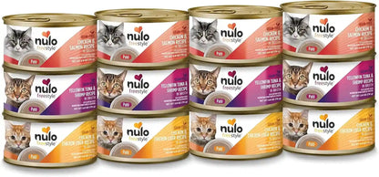 Nulo Freestyle Cat & Kitten Wet Pate Canned Cat Food,Premium All Natural Grain-Free, with 5 High Animal-Based Proteins and Vitamins to Support a Healthy Immune System and Lifestyle 2.8 Oz (Pack of 12)1