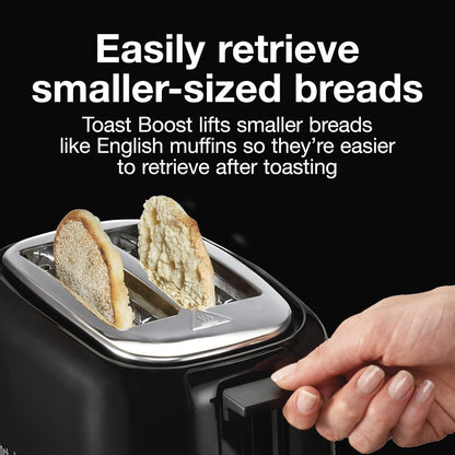 2-Slice Toaster with Extra Wide Slots for Bagels | Browning Control with 7 Shades | Auto Shutoff | Wide Slots for Thicker Bread | Toast Boost | Slide-Out Crumb Tray | Black3