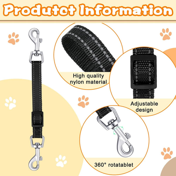 Saintrygo 5 Pcs Safety Dog Collar Clips Prong Collar Backup Clips Adjustable Reflective Nylon Harness Connector Metal Double Ended Backup Clasp for Harness Pet(Bright Color)3