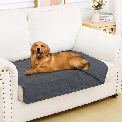 Smiry Waterproof Dog Bed Cover, Reversible Pet Blanket for Sofa Couch | Soft Washable Dog Blanket, Leakproof Couch Cover for Dogs Cats & Furniture Protection, 52X82, Grey/Dark Grey94